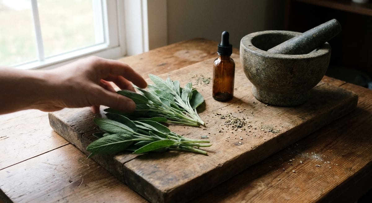Sauge officinale utilisée en phytothérapie contre les symptômes de la ménopause