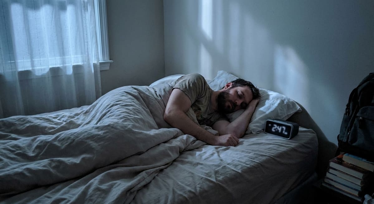 Homme endormi profondément, sommeil réparateur essentiel pour booster la testostérone